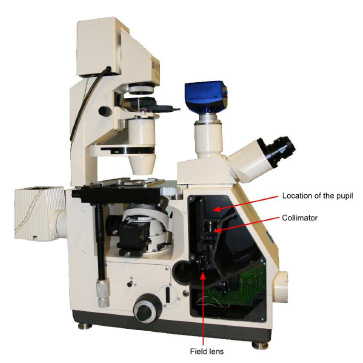 Axiovert 35 顯微鏡，取下側(cè)蓋可進(jìn)入瞳孔